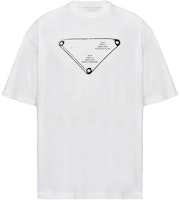 PRADA Geometric Print Cotton Crewneck Short Sleeve T-Shirt White - UJN741-1YZN-F0009-S-211 PRADA Geometric Print Cotton Crewneck Short Sleeve T-Shirt White - UJN741-1YZN-F0009-S-211