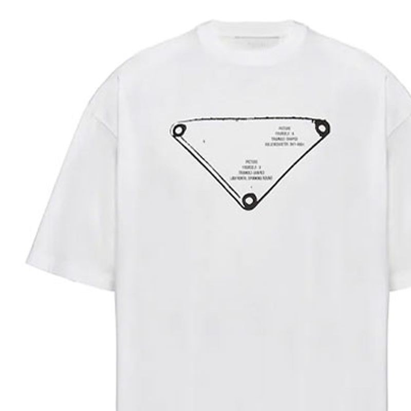 Details for PRADA Camiseta Blanca de Algodón con Estampado Geométrico y Manga Corta UJN741-1YZN-F0009-S-211