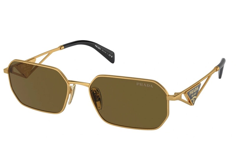 Prada Geometric Sunglasses Gold/Brown (SPRA51)