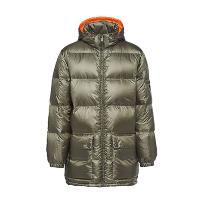 PRADA Glossy Green Hooded Puffer Jacket. SGB857S2121C4G-F0UHE