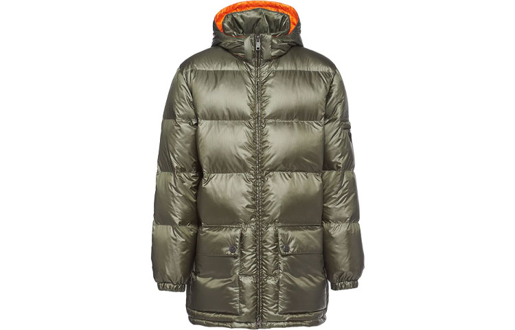 Order PRADA Glossy Green Hooded Puffer Jacket. SGB857S2121C4G-F0UHE