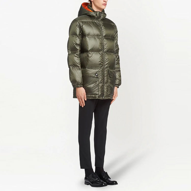 Purchase PRADA Glossy Green Hooded Puffer Jacket. SGB857S2121C4G-F0UHE