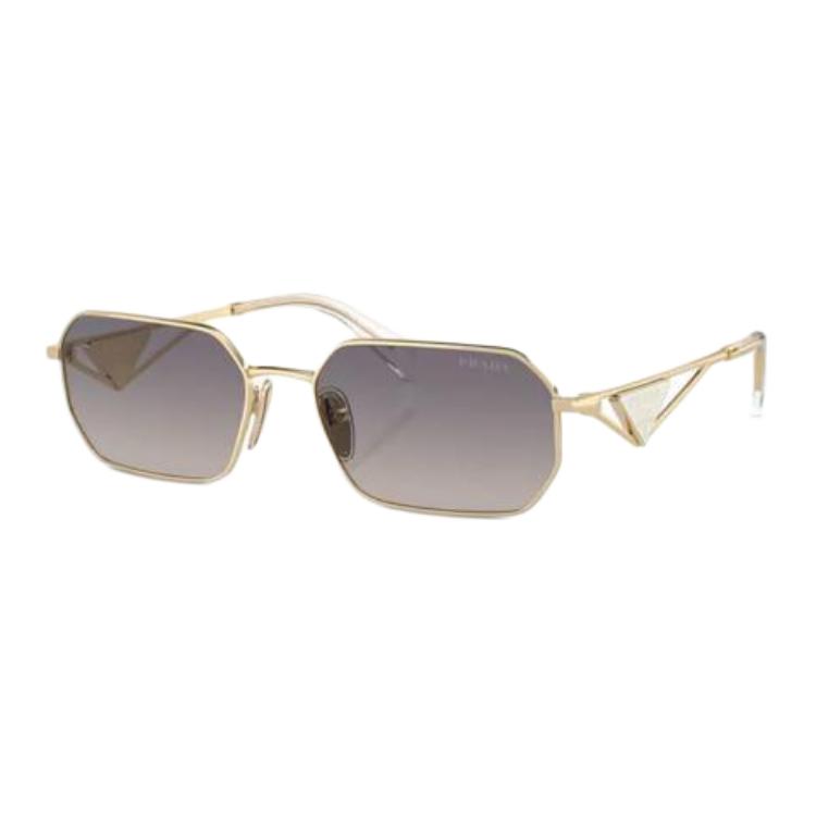 PRADA Gold Irregular Metal Logo Sunglasses Unisex Couple Design POIZON2406211105