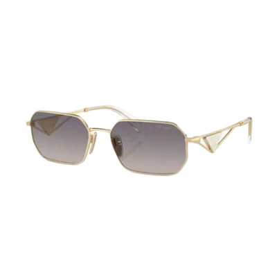 PRADA Gold Irregular Metal Logo Sunglasses Unisex Couple Design POIZON2406211105