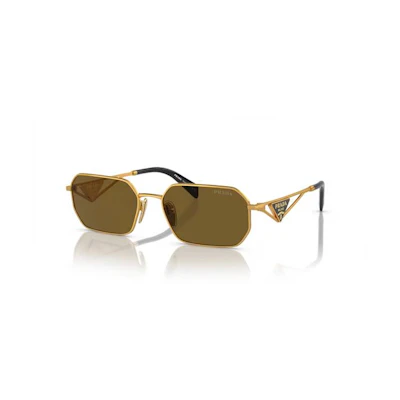 PRADA Gold Metal Irregular Sunglasses Unisex Couple Style. PRA51S15N01T