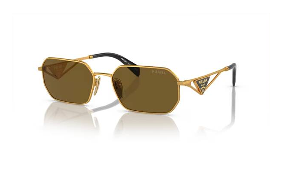 PRADA Gold Metal Irregular Sunglasses Unisex Couple Style. PRA51S15N01T 圖 2