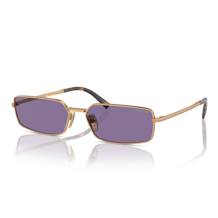 PRADA Gold Rectangular Metal Sunglasses with Engraved Temples POIZON2406201093 圖 2