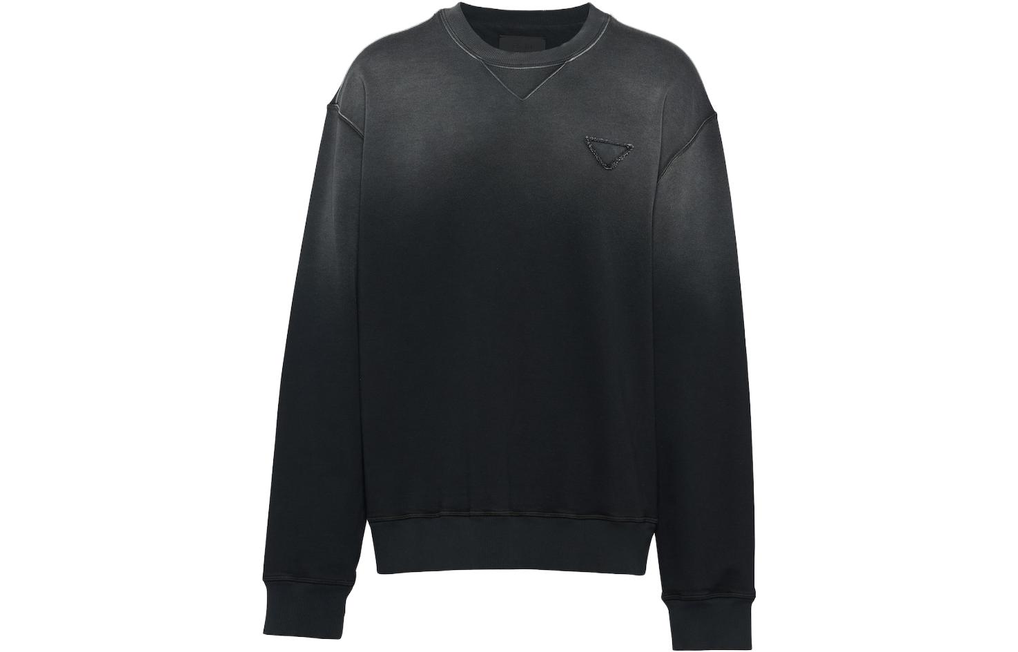 PRADA Gradient Logo Crewneck Drop Shoulder Sweatshirt Black Men UJL26A-13BG-F0002-S-232