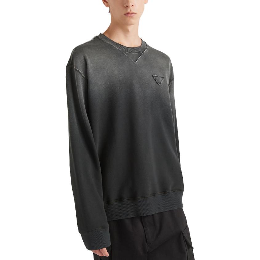 Lookbook 普拉达渐变标志宽松版黑色男士卫衣 UJL26A-13BG-F0002-S-232