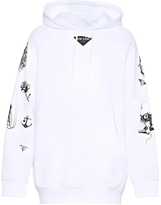 Prada Graphic Print White Hoodie with Long Sleeves UJL12A-10IO-F0009-S-221 Buy Prada Graphic Print White Hoodie with Long Sleeves UJL12A-10IO-F0009-S-221