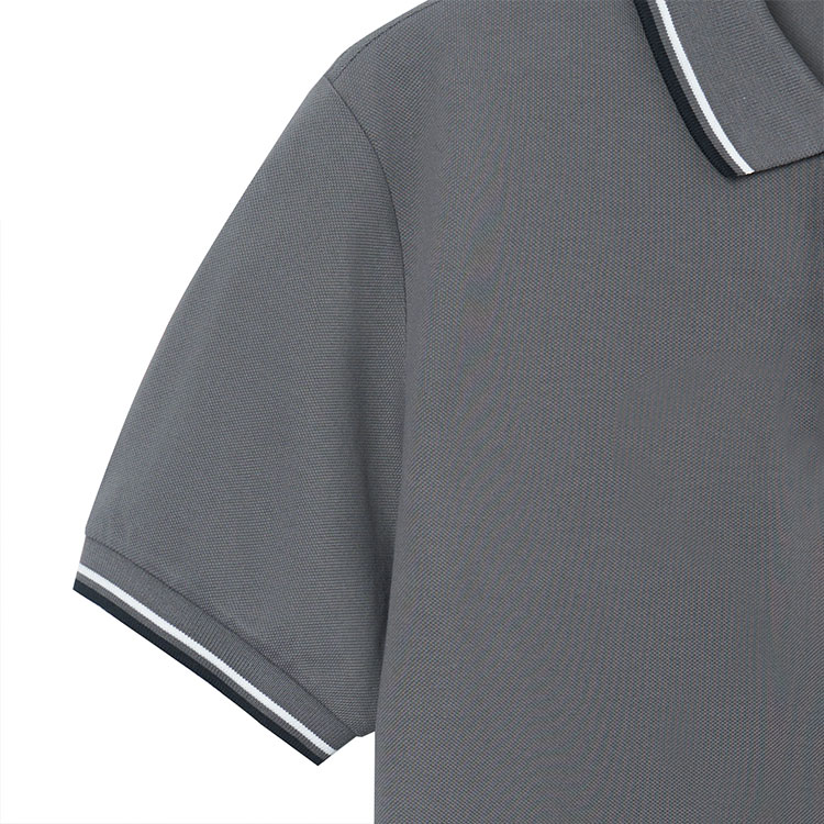 Sizing PRADA 灰色条纹标志领短袖POLO衫 SJN256-322-F0BW9