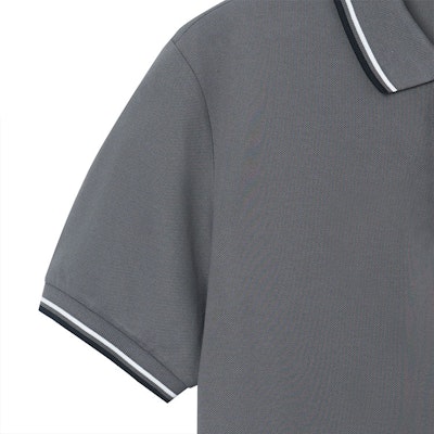 PRADA 灰色条纹标志领短袖POLO衫 SJN256-322-F0BW9 Sizing PRADA 灰色条纹标志领短袖POLO衫 SJN256-322-F0BW9