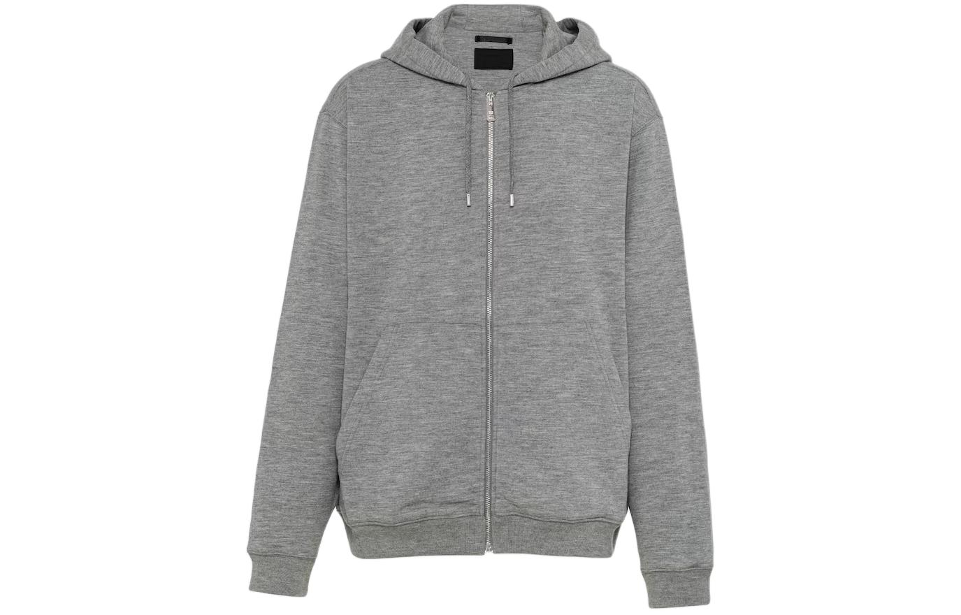 Prada Grey Slim-Fit Patchwork Hoodie Long Sleeve UJL27B_13I0_F0031_S_232
