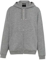 Prada Grey Slim-Fit Patchwork Hoodie Long Sleeve UJL27B_13I0_F0031_S_232 Prada Grey Slim-Fit Patchwork Hoodie Long Sleeve UJL27B_13I0_F0031_S_232