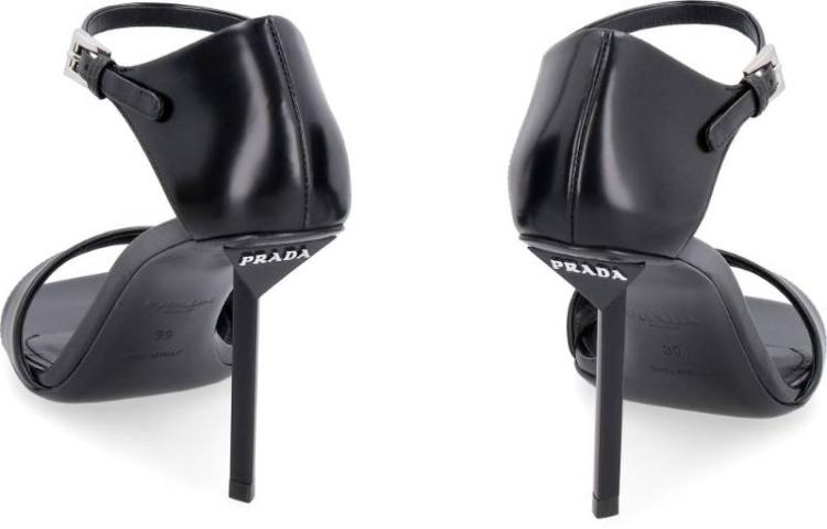 Prada Heeled Leather Sandals 'Black PRE_1X593MF090055_F0002' 1X593MF090055_F0002