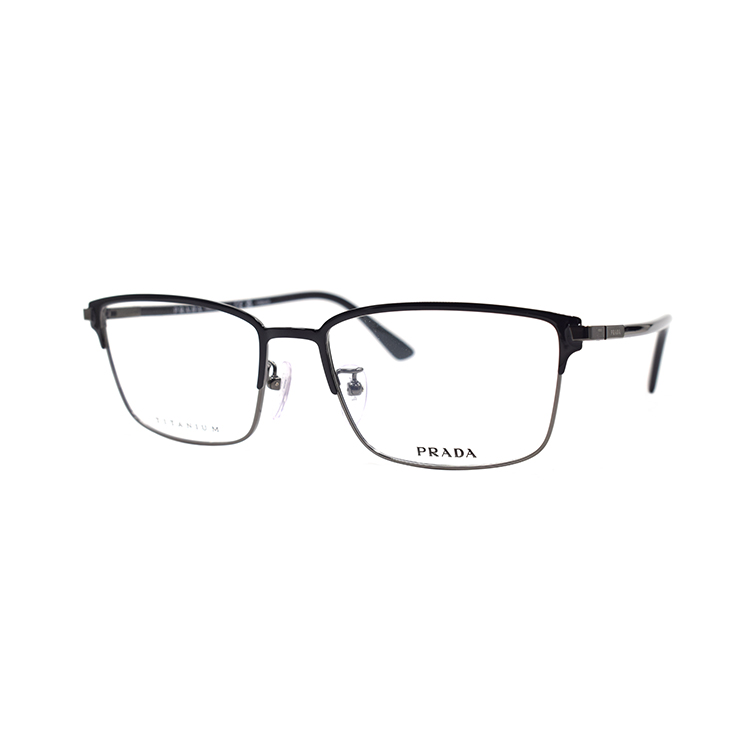 PRADA Heritage Series Titanium Optical Eyeglass Frame for Men Black/Gunmetal VPR60Y-D YDC-1O1