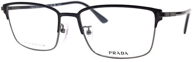 PRADA Heritage Series Titanium Optical Eyeglass Frame for Men Black/Gunmetal VPR60Y-D YDC-1O1 PRADA Heritage Series Titanium Optical Eyeglass Frame for Men Black/Gunmetal VPR60Y-D YDC-1O1