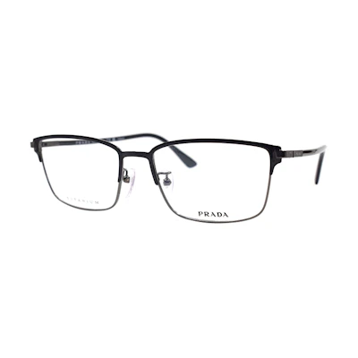 PRADA Heritage Series Titanium Optical Eyeglass Frame for Men Black/Gunmetal VPR60Y-D YDC-1O1