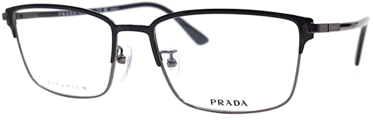 PRADA 經典系列男士鈦合金黑色/槍色光學眼鏡框 VPR60Y-D YDC-1O1 Order PRADA 經典系列男士鈦合金黑色/槍色光學眼鏡框 VPR60Y-D YDC-1O1