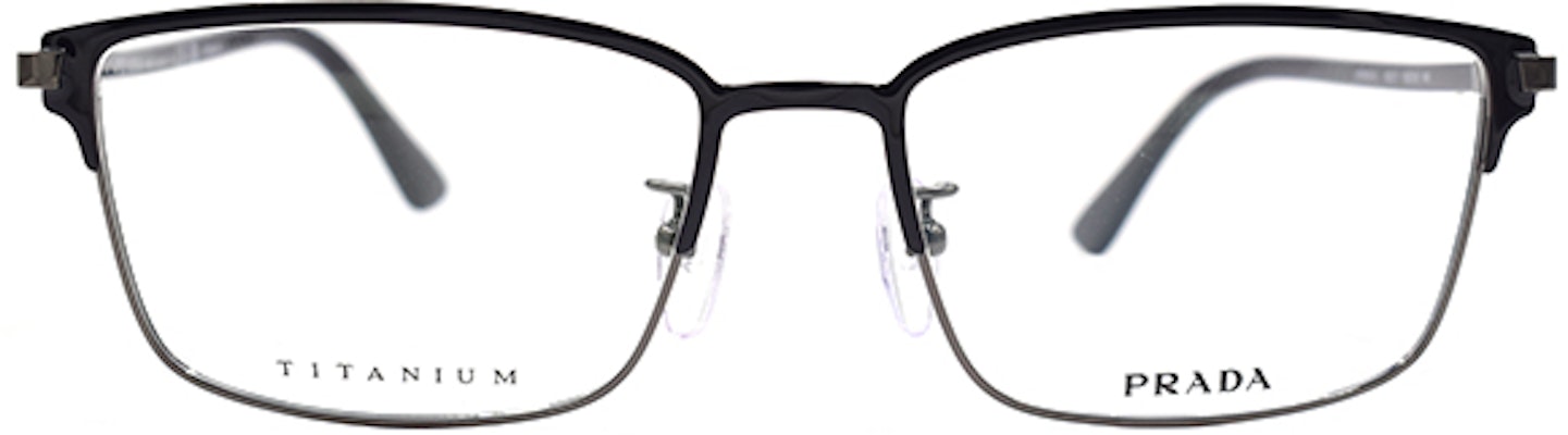 PRADA 經典系列男士鈦合金黑色/槍色光學眼鏡框 VPR60Y-D YDC-1O1 Lookbook PRADA 經典系列男士鈦合金黑色/槍色光學眼鏡框 VPR60Y-D YDC-1O1