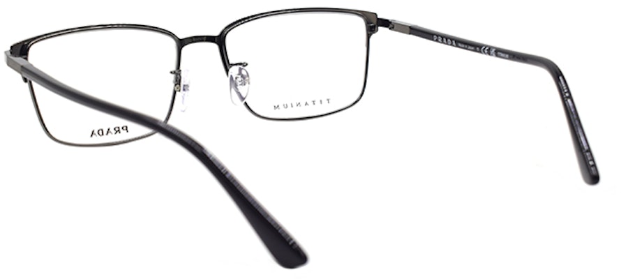 PRADA 經典系列男士鈦合金黑色/槍色光學眼鏡框 VPR60Y-D YDC-1O1 Shop PRADA 經典系列男士鈦合金黑色/槍色光學眼鏡框 VPR60Y-D YDC-1O1