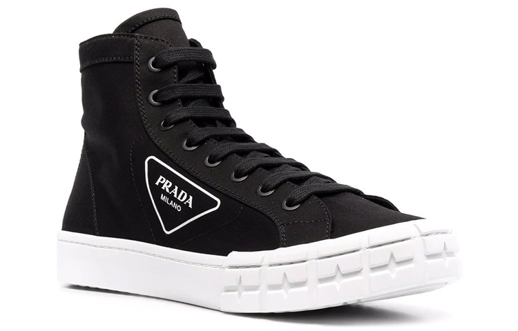 Lookbook Prada Zapatillas Altas de Moda Negras con Cordones 2TG158_GUD_F0967