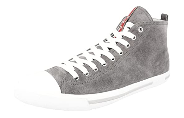Prada High-Top Leather Sneakers 'Grey' 4E2550_OQ4_F073A