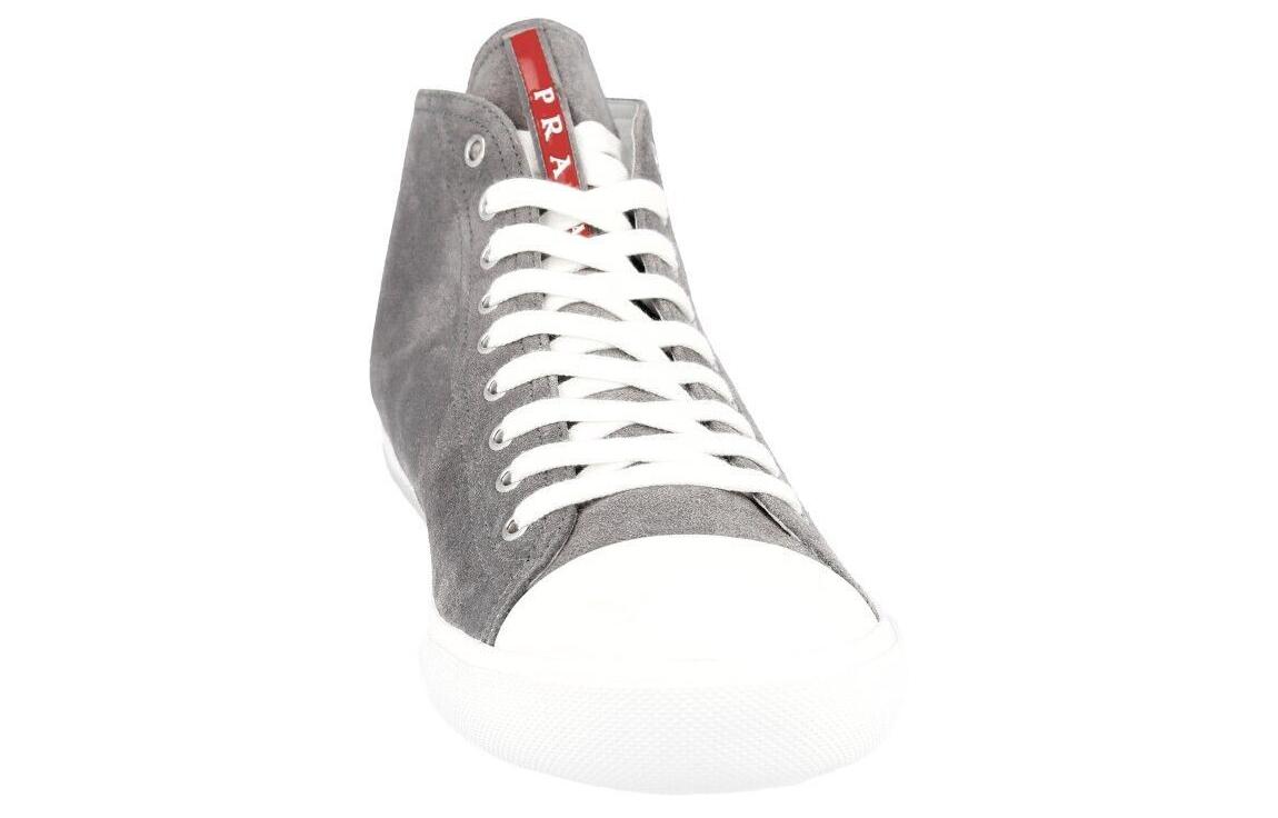 Shop Prada High-Top Leather Sneakers 'Grey' 4E2550_OQ4_F073A