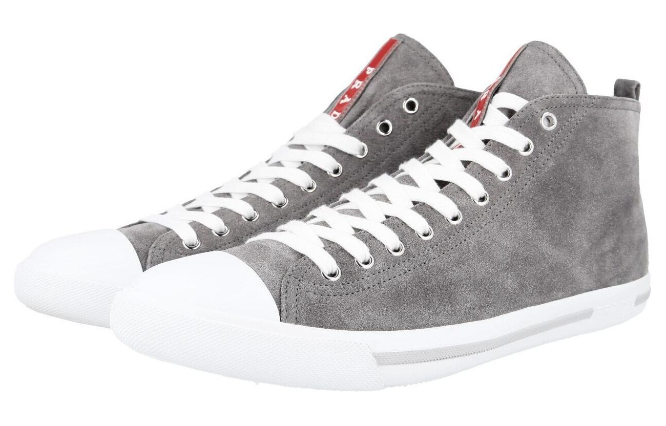 Purchase Prada High-Top Leather Sneakers 'Grey' 4E2550_OQ4_F073A