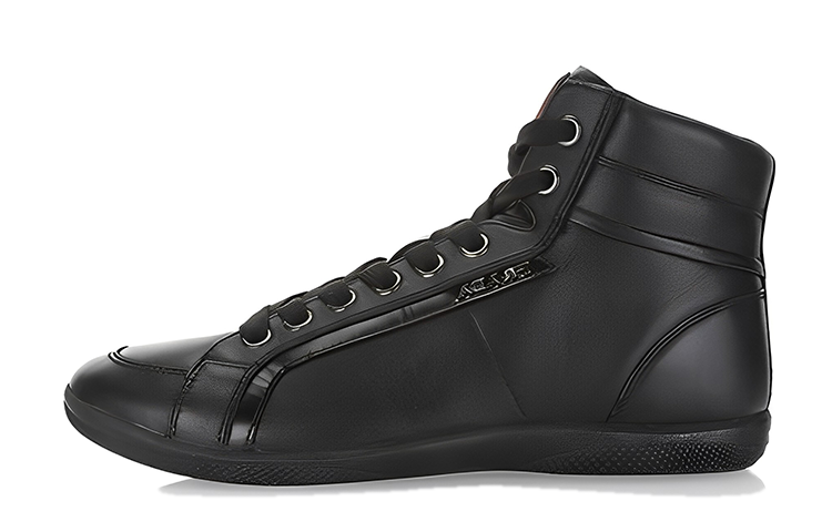 Prada High-Top Sneakers 'Black Leather' 4T2752_OY5_F0002