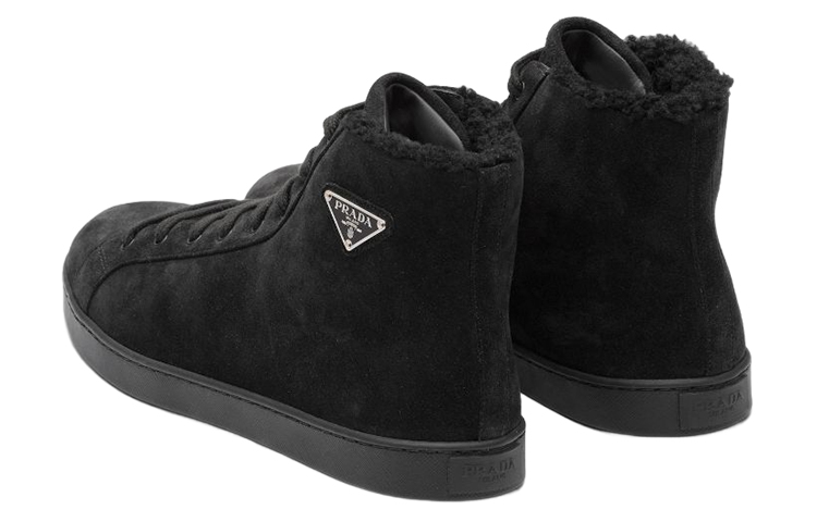 Purchase Prada Sepatu High-Top 'Logo Beludru Hitam' 2TE189_JFT_F0002_F_A000