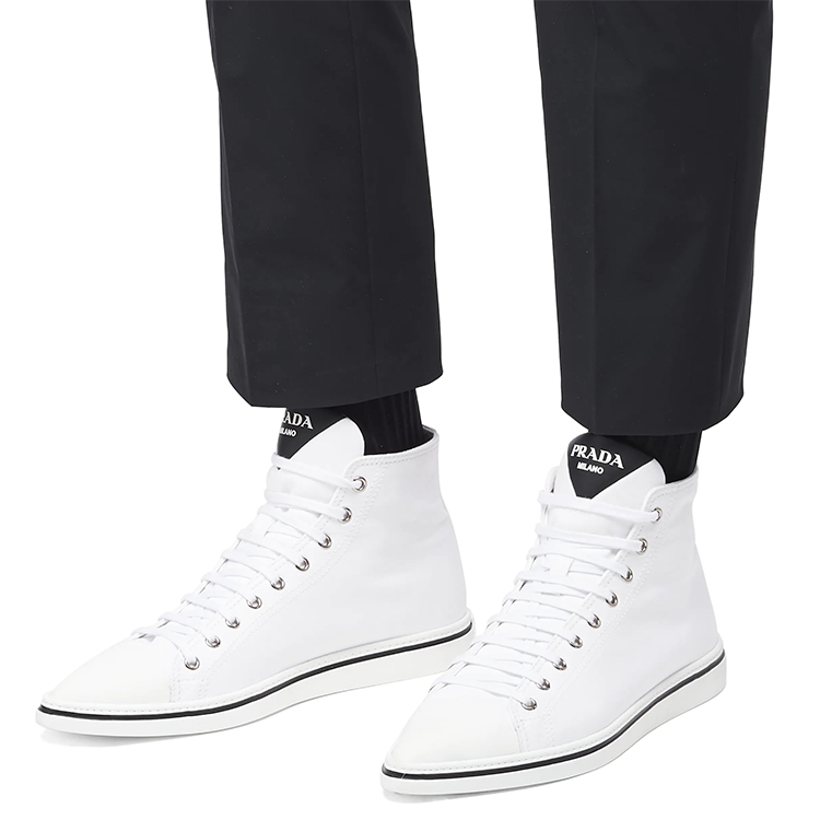 Sizing プラダ ハイカットスニーカー 白キャンバス 2TG177_GUD_F0009