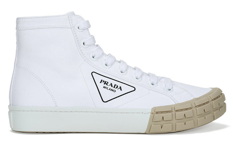 Order 프라다 화이트 캔버스 하이탑 스니커즈 2TG158_GUD_F074A