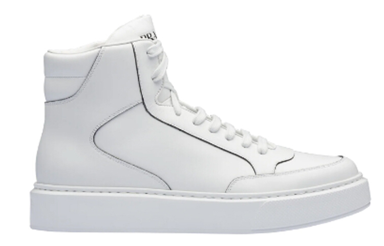Prada High-Top Casual Sneaker 'White Leather' 圖 2