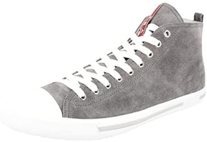Prada High-Top Leather Sneakers 'Grey' 4E2550_OQ4_F073A Prada High-Top Leather Sneakers 'Grey' 4E2550_OQ4_F073A