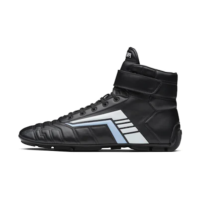 Prada Rev Cuero High 'Black Light Blue'