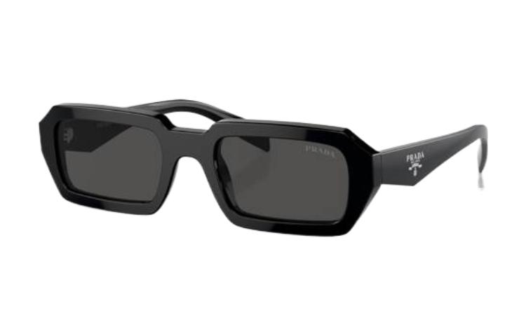 PRADA Irregular Black Acetate Logo Sunglasses PRA12S16K08Z