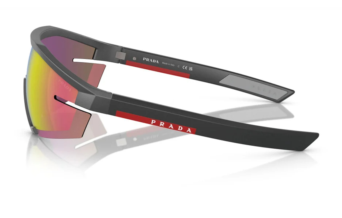 Details for PRADA 男士不規則造型墨鏡 - 黑色標誌設計 PS03ZS15P20A