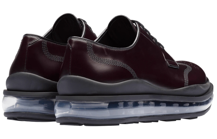 Prada Lace-Up Casual Leather Shoes 'Brown Cushioned Sole' 圖 3