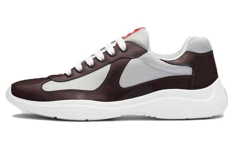 Prada Lace-Up Round Toe Low-Top 'Brown Silver' 4E3400_3AMS_F0KQH