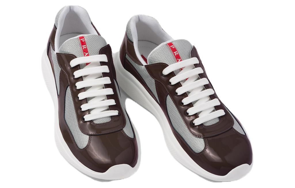 Lookbook 普拉达棕银色圆头低帮系带鞋 4E3400_3AMS_F0KQH