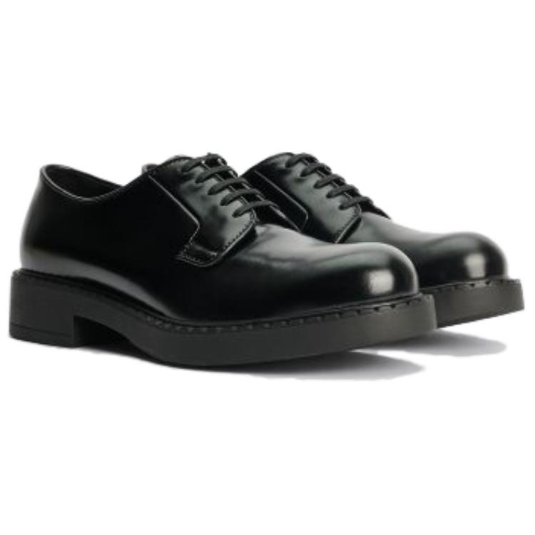 Shop Prada Lace Up Derby 'Hitam' 2EE381_055_F0002