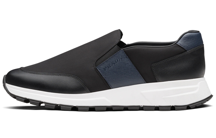 Prada Leather and Nylon Sneakers 'Black Blue'