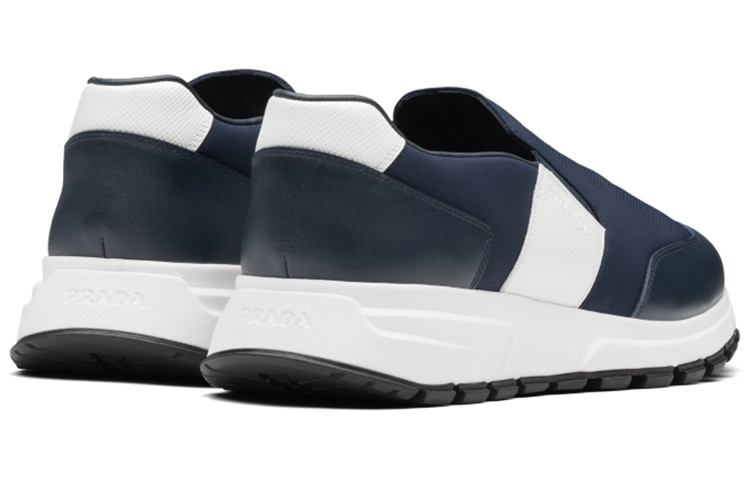 Prada Leather and Nylon Sneakers 'Blue White' 圖 3