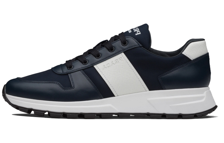 Prada Leather and Nylon Sneakers 'Blue White'