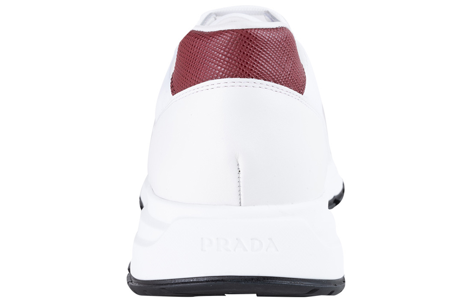 Prada Leather and Nylon Sneakers 'White Red' 圖 4