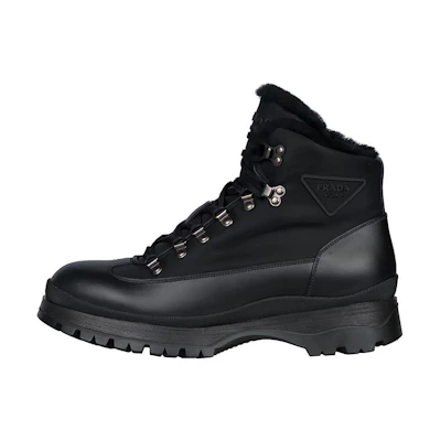 Prada Leather Ankle Boots 'Black Fashion'