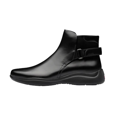 Prada Leather Ankle Boots 'Matte Black Calfskin'