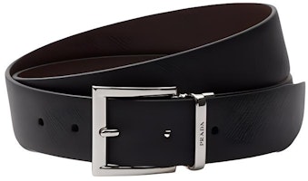 Prada Leather Belt Black/Brown 3.3cm Wide 2CC004-053-F00XF Prada Leather Belt Black/Brown 3.3cm Wide 2CC004-053-F00XF