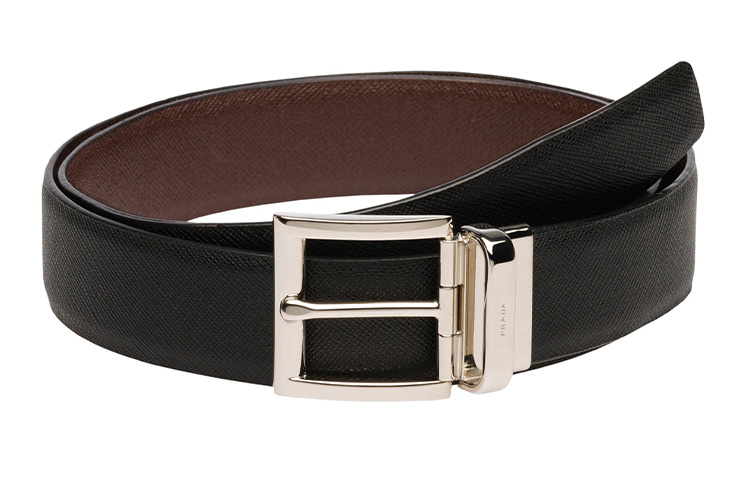 Lookbook Prada Leather Belt Black/Brown 3.3cm Wide 2CC004-053-F00XF